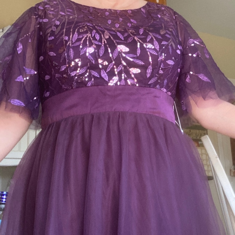 NWT Grape long gown. Size 16W. Cover shot is most accurate color!